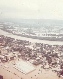 Wilkes-Barre, PA - Military Helicopter Aerial of Wyoming Valley - Hurricane Agnes Flood
