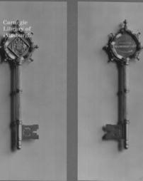 Silver gilt key presented at the opening of the Baths, Forfar, Scotland, 4th October, 1910