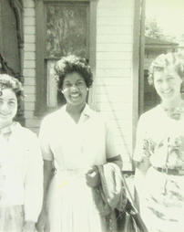 Claudia Jones and two secretaries