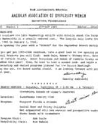 American Association of University Women - Johnstown Branch Newsletters  1985