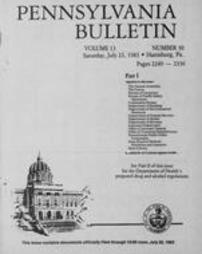 Pennsylvania bulletin Vol. 13 pages 2249-2336