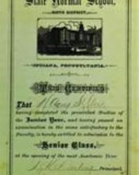 1882 Admission Certificate