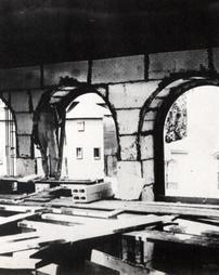 Construction of the interior of James V. Brown Library