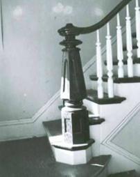 Banister post in Sabiston Hall