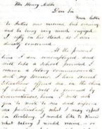 1863-04-04 Handwritten letter from James B. Kremer to Henry Keller