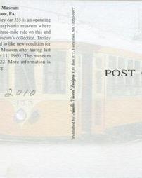 Trolley Car Postcard (back)