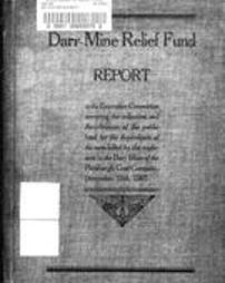 Darr mine relief fund report to the Executive committee, covering the collection and distribution of the public fund for the dependents of the men killed by the explosion in the Darr mine of the Pittsburgh coal company, December 19th, 1907.