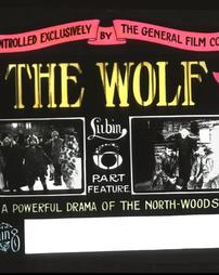 Lantern slide promotion for the Lubin film "The Wolf"