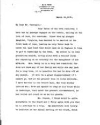 (W.N. Frew to Andrew Carnegie, March 26, 1909)