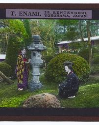 [ZW4] [Japan] Unlabeled [Two women, stone lantern]