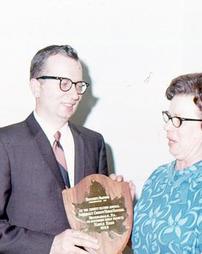 1969 "Maple King" Award Presentation by Dr. Paul Woolslayer to Jane Wable