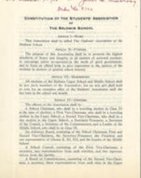 Constitution of the Students Association - 1928