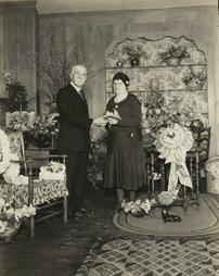 1932 Philadelphia Flower Show. John P. Habermehl Standing in the Debutante's Floral Revue Exhibit