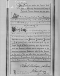 Burgess ticket of the City of Perth, Scotland, 8th Ocotober, 1902
