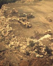 Wilkes-Barre, PA - Military Helicopter Aerial of Flood Debris Landfill POST Hurricane Agnes Flood