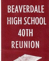 Beaverdale High School 40th Reunion Ribbon