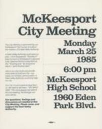McKeesport City Meeting Poster