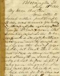 A letter from David Davis to his brother-in-law Joseph H. Scranton, July 11, 1862.