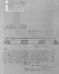 Papers contained in Stevens Institute Casket. Drawing of rail and letter from Robert L. Stevens, 26th November, 1830