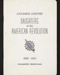 Lycoming Chapter Daughters of the American Revolution. 1949-1950. Williamsport, Pennsylvania.