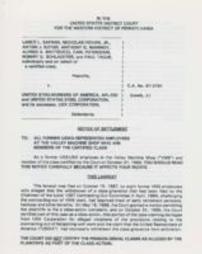 Lawsuit Settlement between USWA and U.S. Steel on Oct 31, 1989