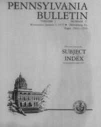 Pennsylvania bulletin Subject Index for 1972