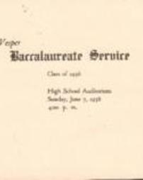 Vesper Baccalaureate Service