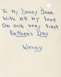 Card from Bobby and Wendy Johnston to Warren [Letter 39]