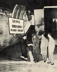 Emergency supplies arrive by plane after 1936 flood