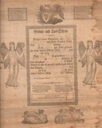 Fraktur, Certificate of Birth and Baptism of Elizabeth Stineman, born 1817-11-20