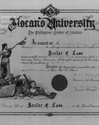 Degree of Doctor of Laws conferred on Mr. Carnegie by Ilocano University, Vigan in the Philippines, 16th October, 1907