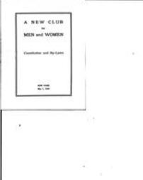 (A New Club for Men and Women: constitution and by-laws)
