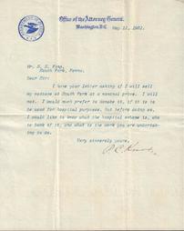 P.C. Knox letter to S.S. Kring