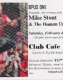 Mike Stout & The Human Union Band Concert at Club Cafe Flyer 2012