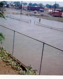 Wilkes College - Tennis courts close to Ralston Field during Hurricane Agnes flood.