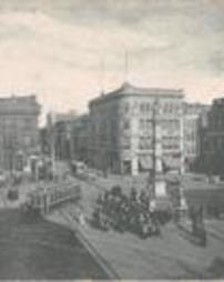 View of Soldiers' Monument and Centre Square, Lancaster, Pa.
