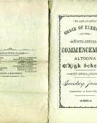 Altoona High School Commencement Program 1885
