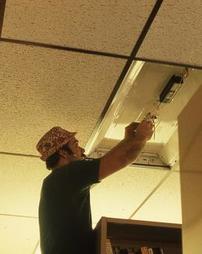 Man Installing Ceiling Lights