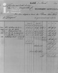 Papers contained in Stevens Institute casket. Invoice for railroad iron shipped to Philadelphia by Guest and Lewis, referred to in letter of 15th October, 1901, from Francis B. Stevens to President Morton