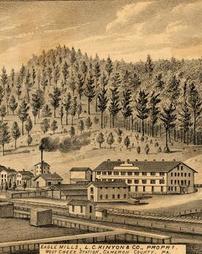 Eagle Mills, L. C. Kinyon & Co., Proprietors, West Creek Station, Cameron County, PA.
