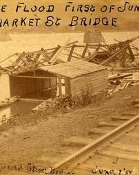 Superstructure of Railroad Bridge after 1889 flood