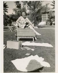Miriam sunning at Palm Springs, 1941.