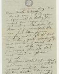 Anna V. Blough letter to father and mother, Aug. 9, 1920