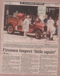 Firemen inspect 'little squirt'