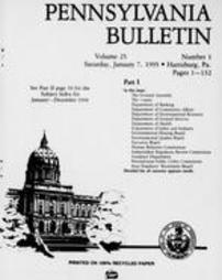 Pennsylvania bulletin Vol. 25 pages 0001-0132