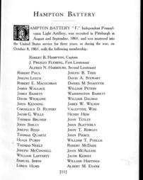 4720498_R-IBF_A_021; History of Hampton battery F, Independent Pennsylvania Light Artillery : organized at Pittsburgh, Pa., October 8, 1861, mustered out in Pittsburgh, June 26, 1865 / compiled by William Clark