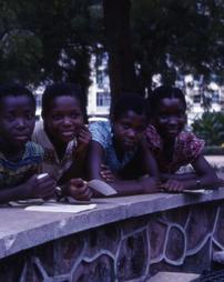 Children in front of the Ambassador hotel