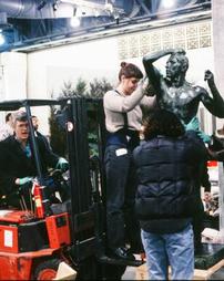 1998 Philadelphia Flower Show. SetUp Day. Rodin Sculpture