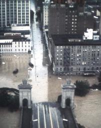 Wilkes-Barre, PA - Military Helicopter Aerial (from West of Market Street) - Hurricane Agnes Flood