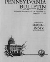 Pennsylvania bulletin Subject Index for 1975